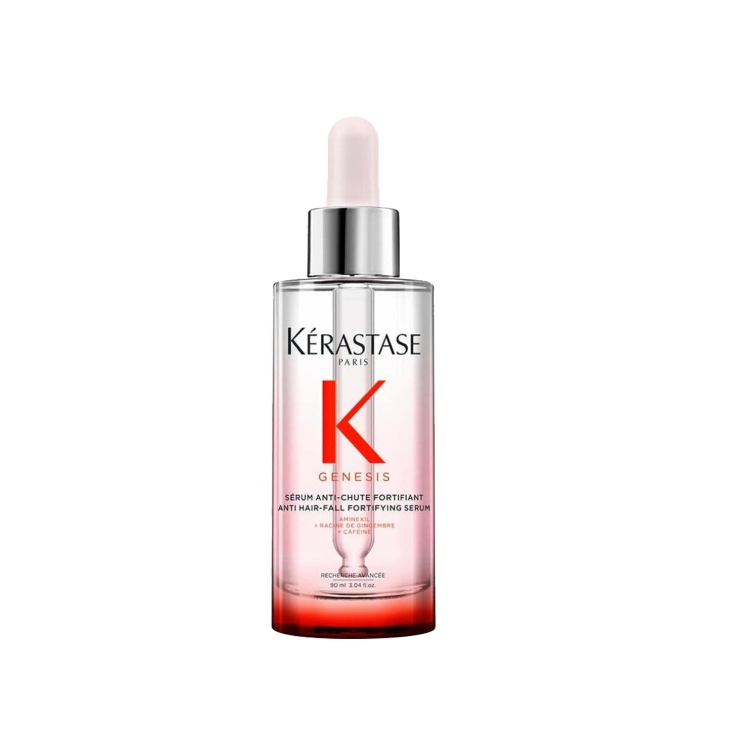Kerastase Genesis fortifying hair oil bottle, pink gradient with red base, Beauty Care Bag on Tampa Home & Garden Store