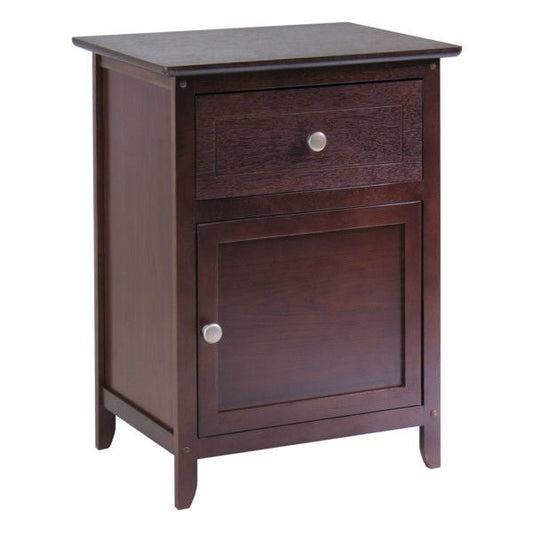 Antique Walnut Wood Finish 1-Drawer Bedroom Nightstand End Table Cabinet - Tampa Home & Garden Store