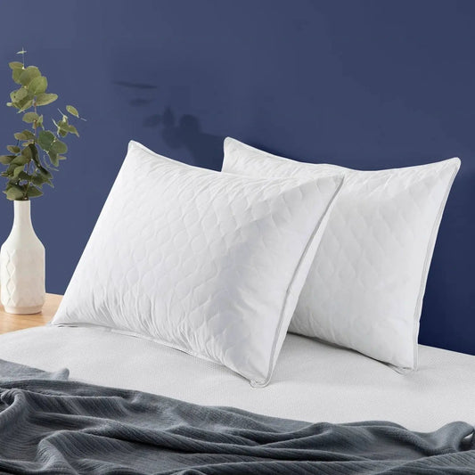 Pillows set: 2 king-size white quilted down-feather blend for the bedroom on Tampa Home & Garden Store