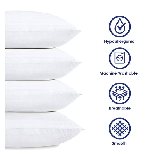 Set of 4 - King size Down Alternative Pillows - Machine Washable - Tampa Home & Garden Store