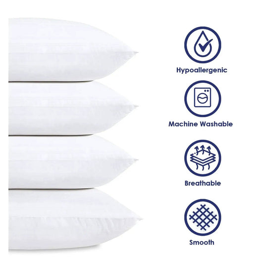 King size down alternative pillow set - 4 white pillows, hypoallergenic, washable on Tampa Home & Garden Store