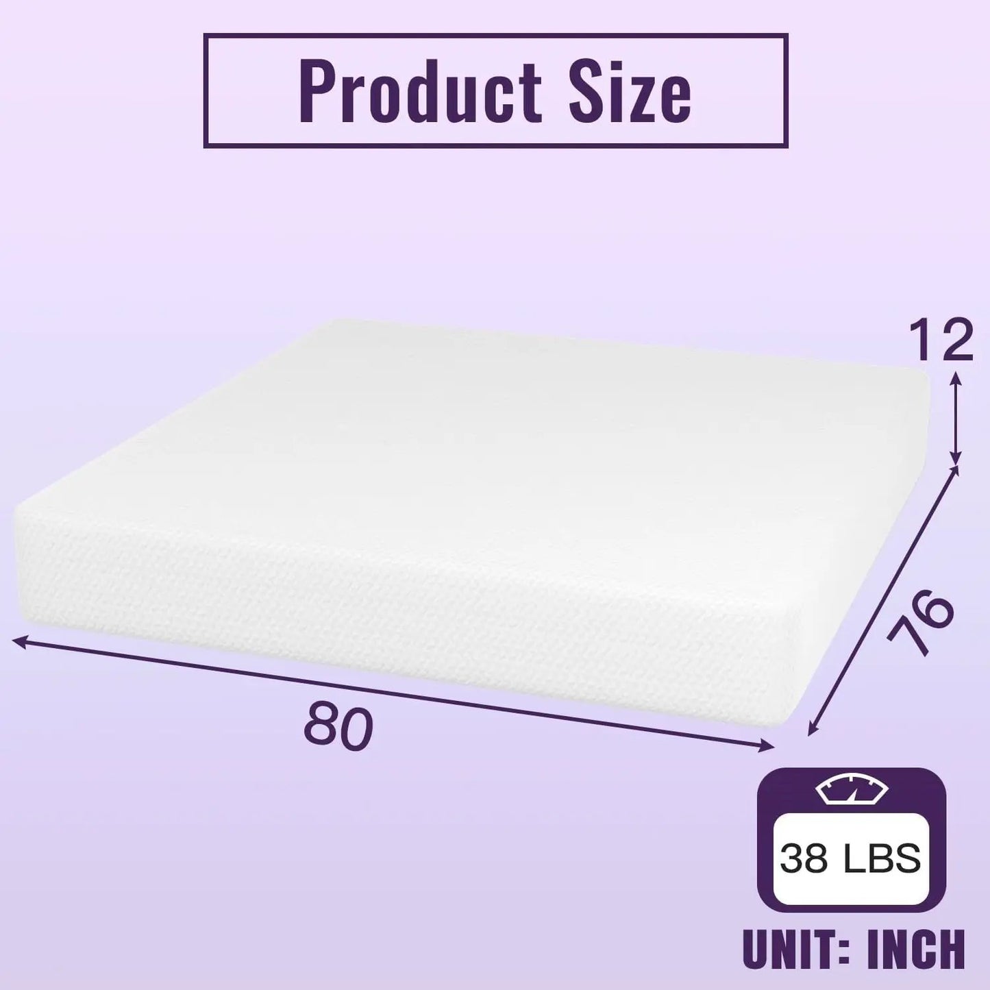 King size 12-inch Charcoal Infused Memory Foam Mattress with Removable Cover - Tampa Home & Garden Store