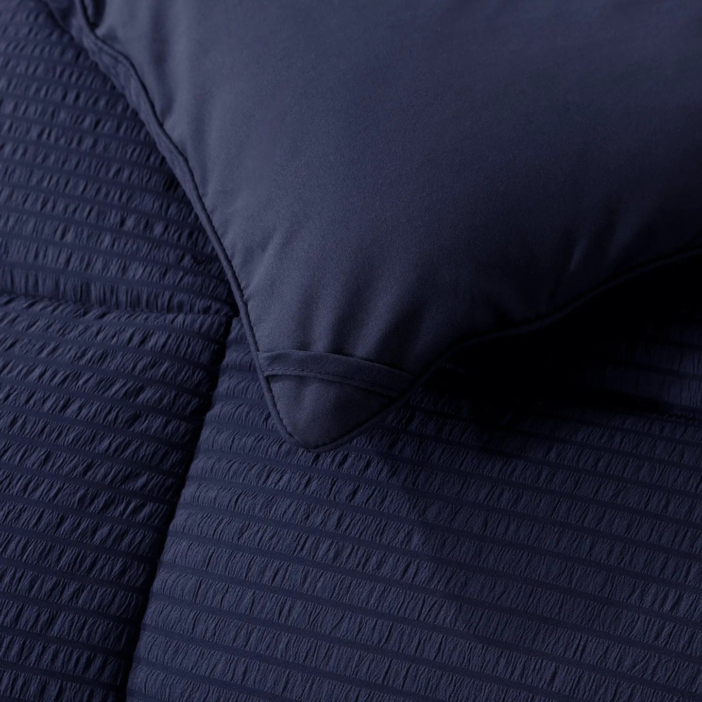Kasentex All Season Down Alternative Comforter navy; smooth shell, quilted panels on Tampa Home & Garden Store