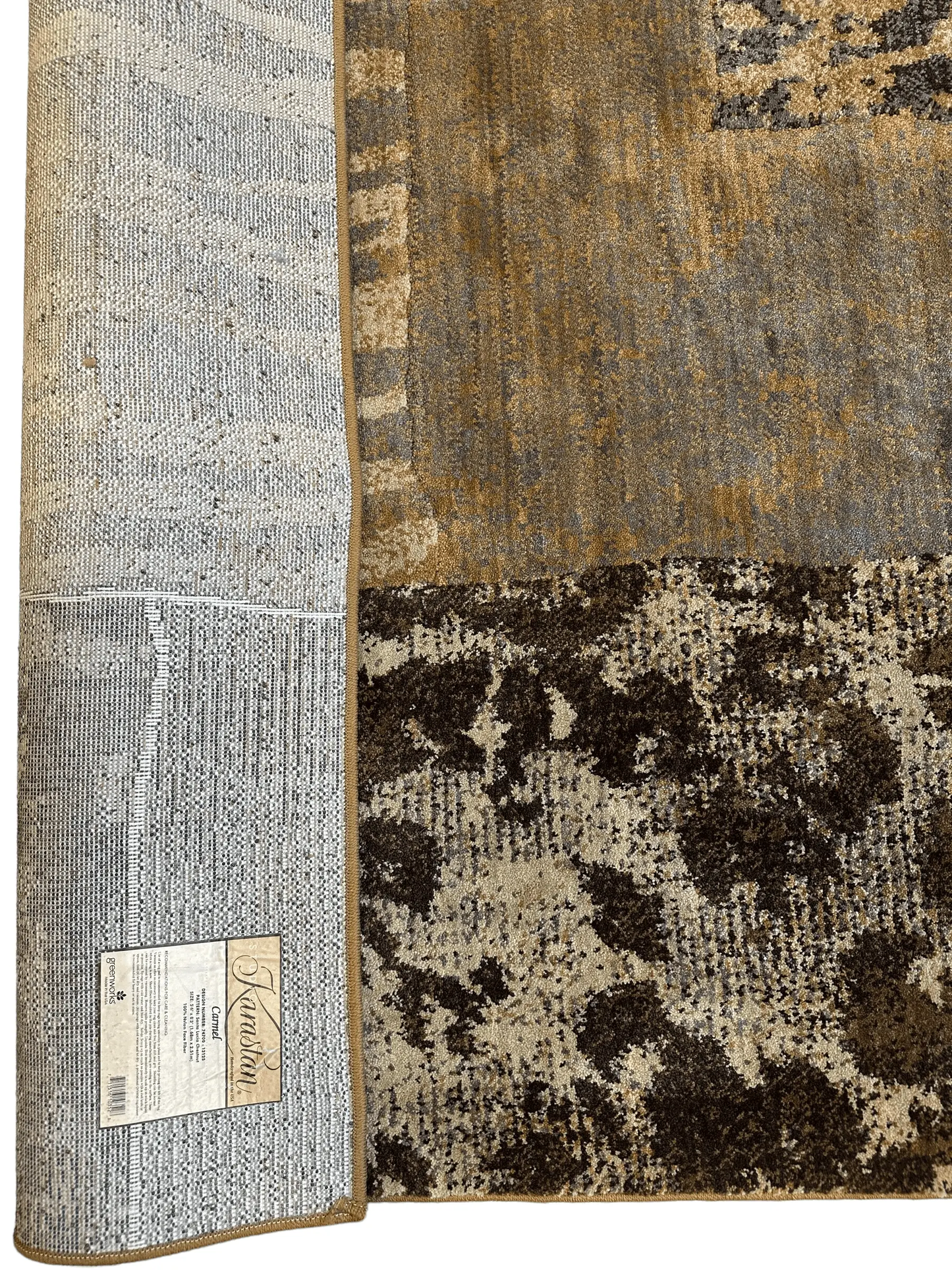 Karastan Carmel Santa Lucia Chestnut Area Rug brown gray abstract pattern on Tampa Home & Garden Store