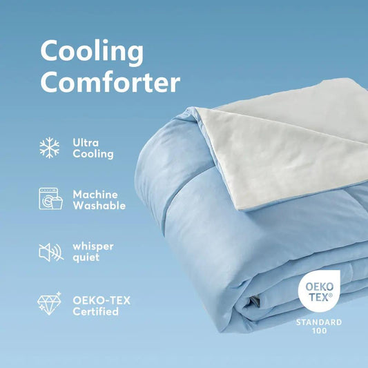 Kasentex All Season Cooling Comforter blue quilt machine washable OEKO-TEX on Tampa Home & Garden Store