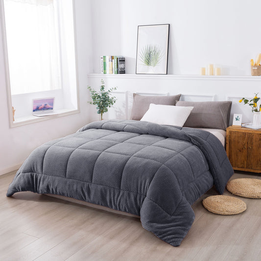 Kasentex Ultra Soft All Season Reversible Plush Sherpa Lined Comforter, Twin, Queen, King - Tampa Home & Garden Store