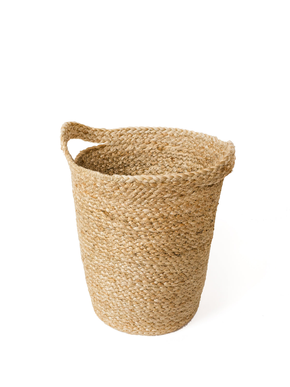 Kata Basket with Slit Handle by Korissa, natural woven straw storage basket on Tampa Home & Garden Store