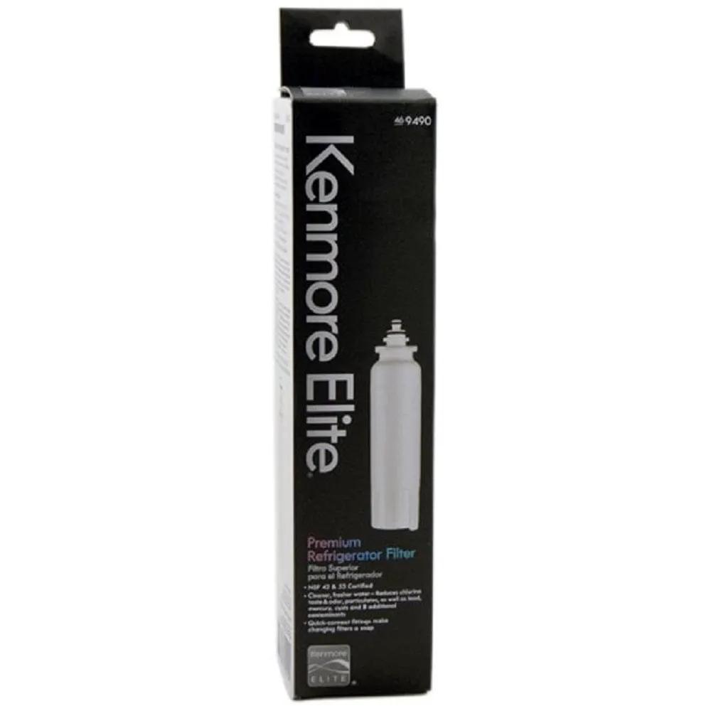 Refrigerator water filter cartridge Kenmore Elite 9490 with white filter image on black box on Tampa Home & Garden Store