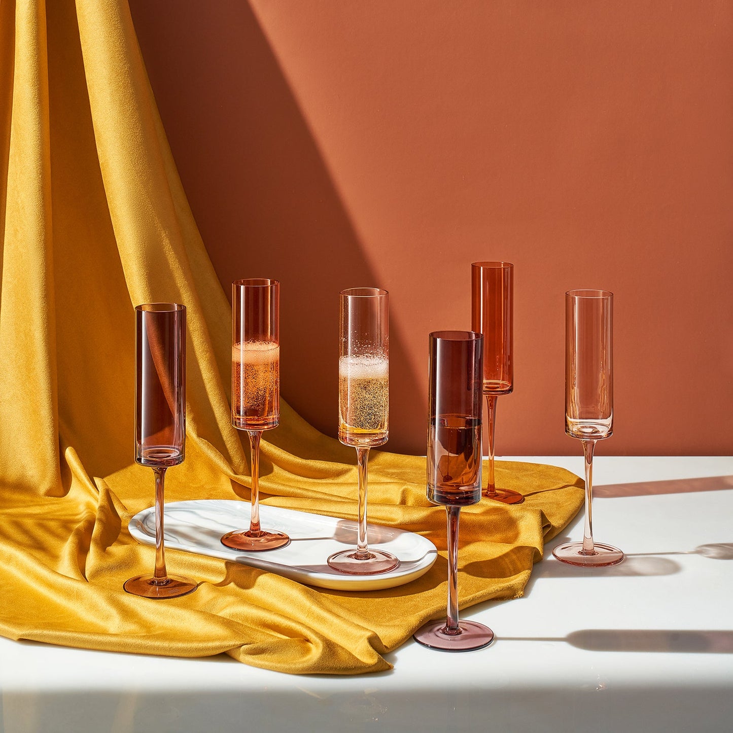 Set Of 6 Fortuna Champagne Flutes For Dining