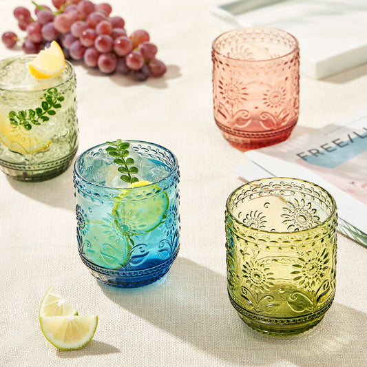 Monet Lowball Tumbler Set of Four 12 Oz Glasses