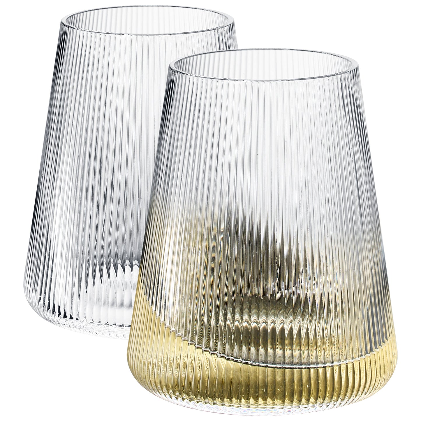Modern Como Stemless Wine Glasses Set of Two