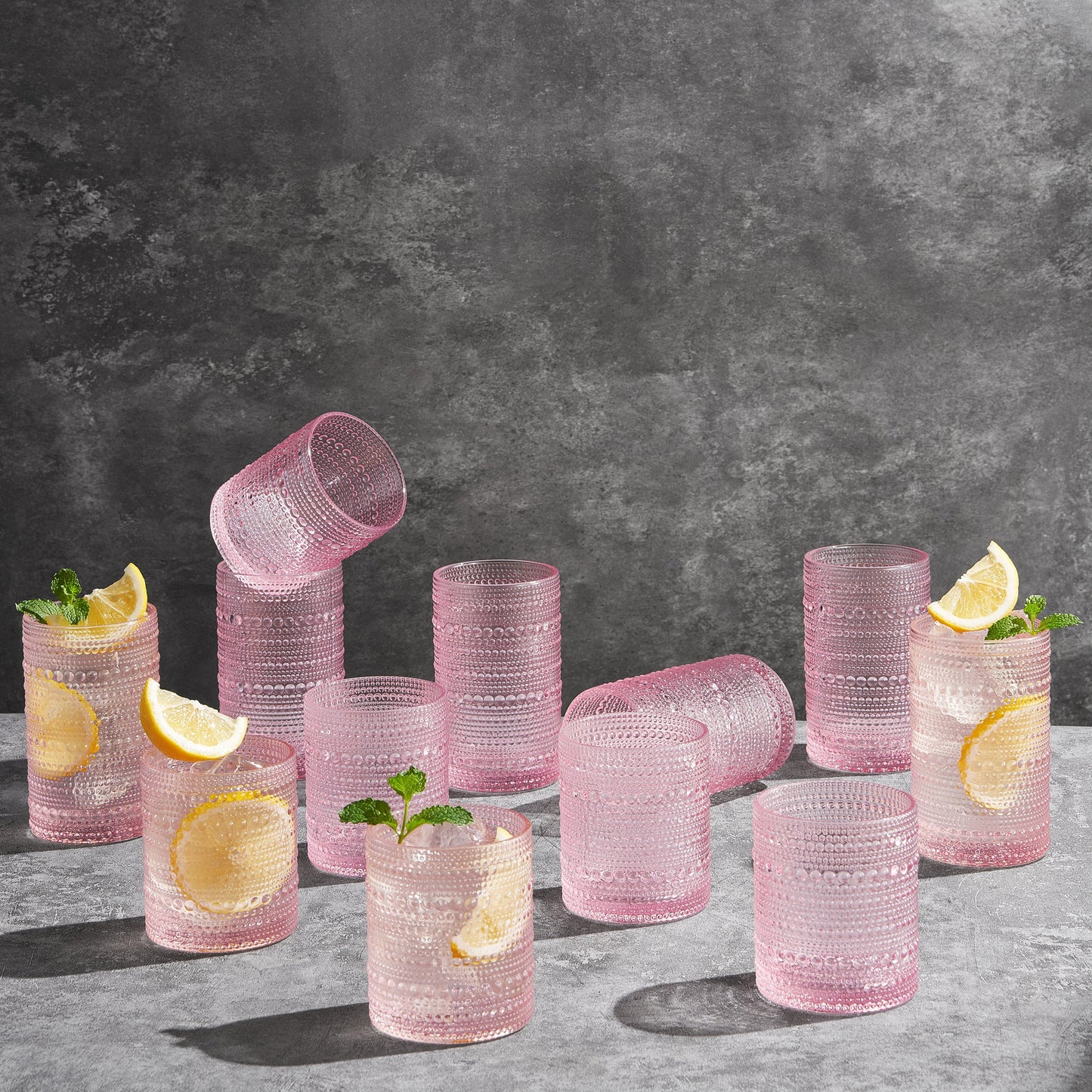 Monet Hobnail Highball and the Lowball Glasses