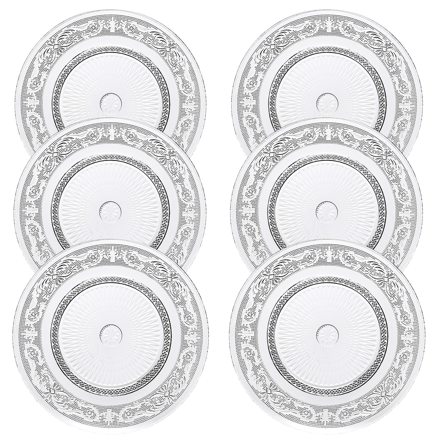 Classica Vintage Glass Dinner Plates Set of 6