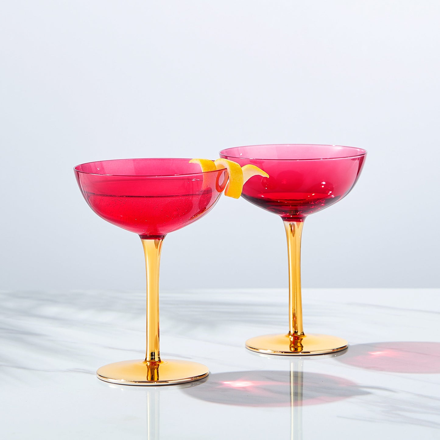 Deco Champagne Coupe Glasses Set of Two