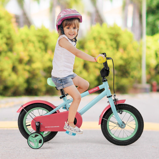 Kids Bike with Adjustable Handlebar and Saddle Blue-12 Inches - Tampa Home & Garden Store