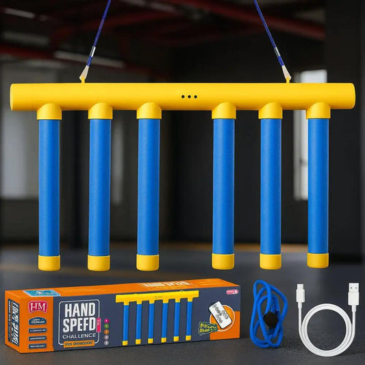 Reaction Training Game Hand Speed Challenge with blue sticks and yellow top frame Moktan Sabai on Tampa Home & Garden Store