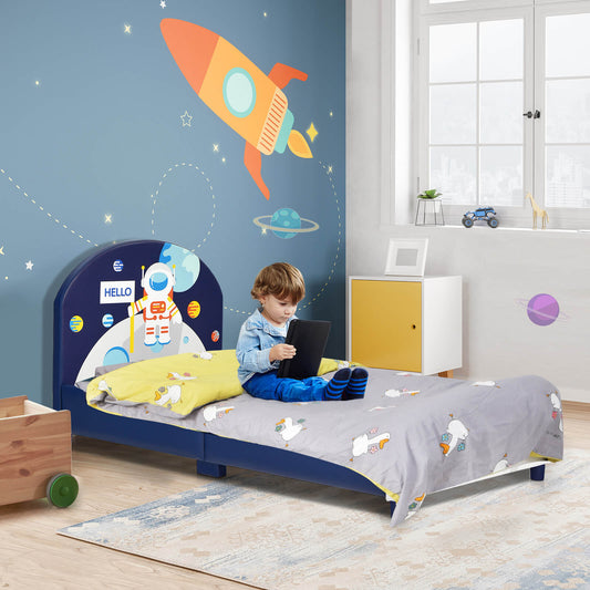 Kids Upholstered Platform Bed with Headboard and Footboard - Tampa Home & Garden Store