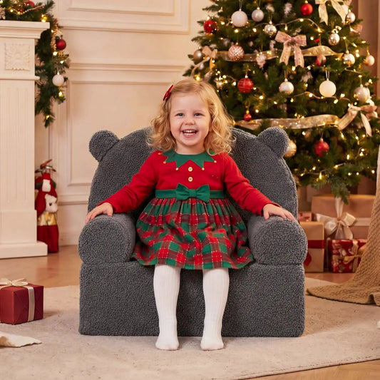 Kids Bear Sofa toddler foam couch with soft fleece cover dark gray DirectDeals play sofa on Tampa Home & Garden Store