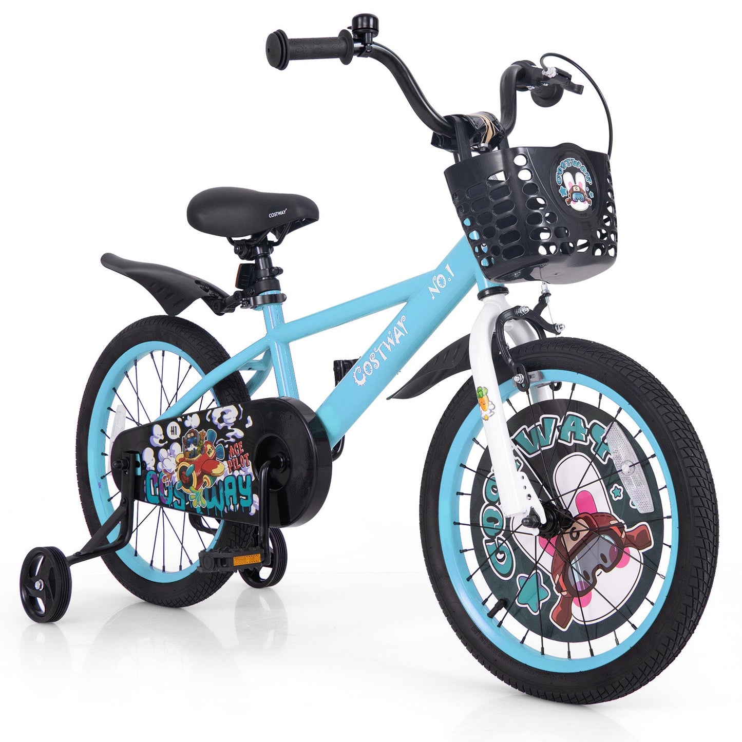 12 Inch Kids Bike with Adjustable Handlebar and Saddle for 3-4 Years Old-12 inches