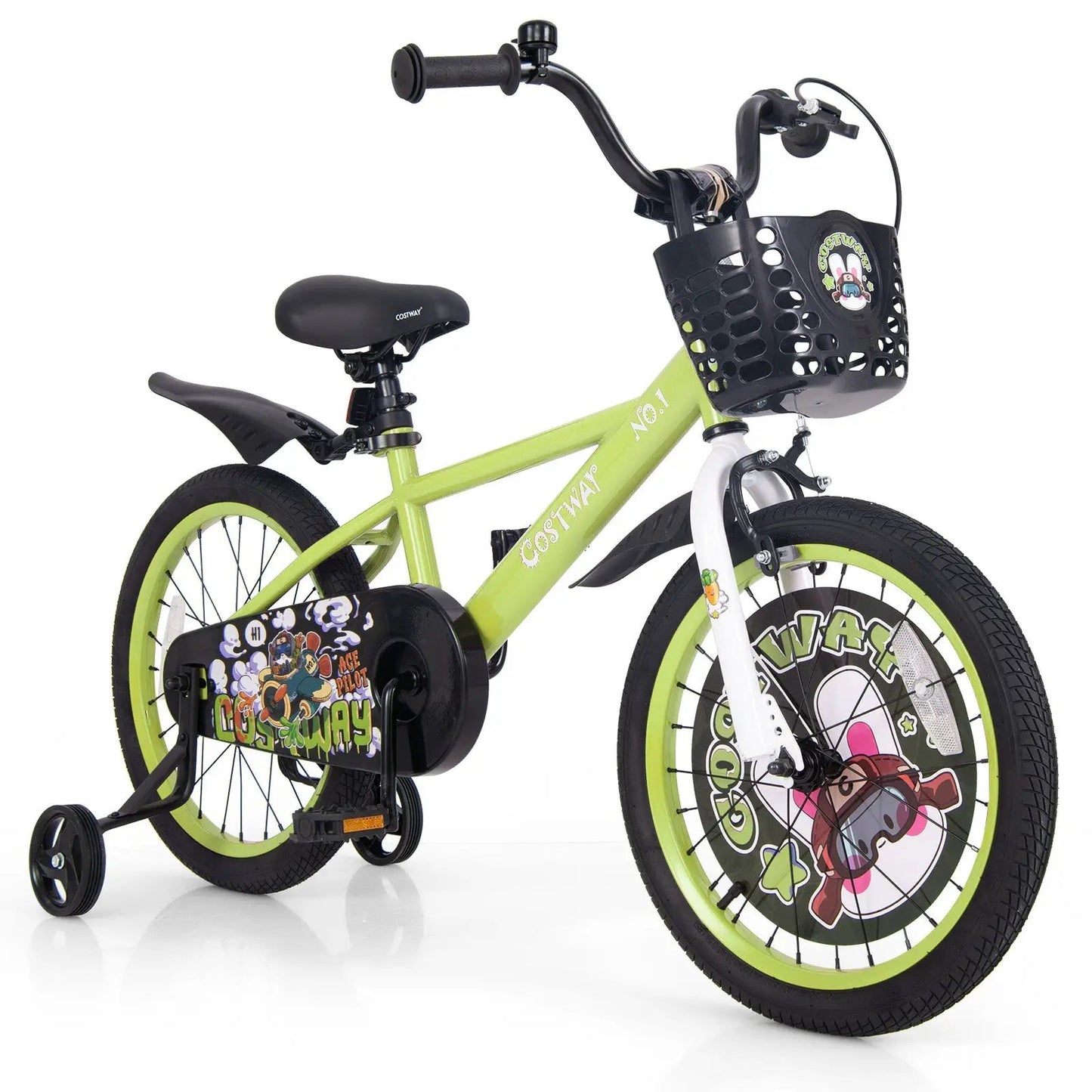 12 Inch Kids Bike Adjustable with Detachable Training Wheels for 3-4 Years Old-12 inches - Tampa Home & Garden Store