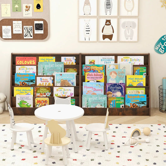 5-Tier Kids Bookshelf with Deep Compartments in dark wood for kids room DirectDeals on Tampa Home & Garden Store