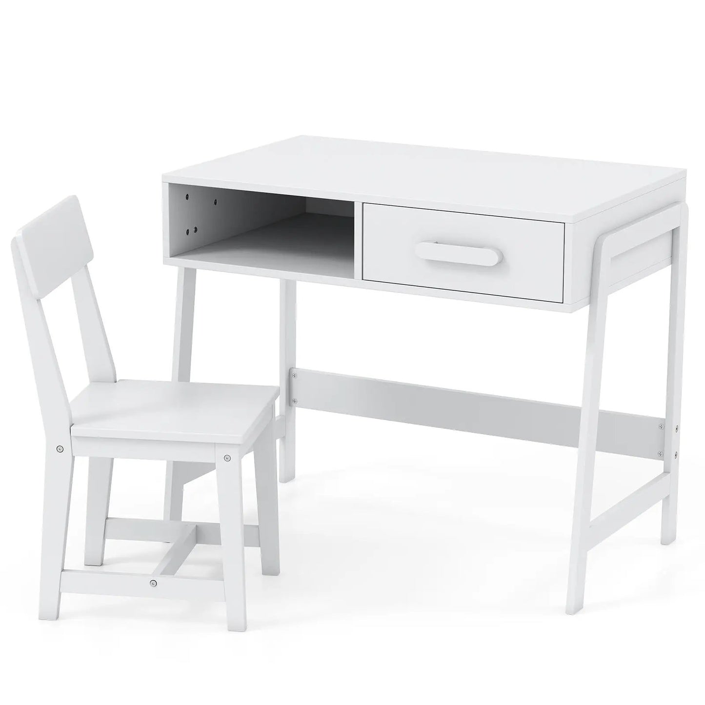 Kids desk and chair set in white with a storage drawer on Tampa Home & Garden Store