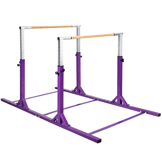 Kids adjustable purple gymnastics parallel bars pair with silver posts DirectDeals on Tampa Home & Garden Store