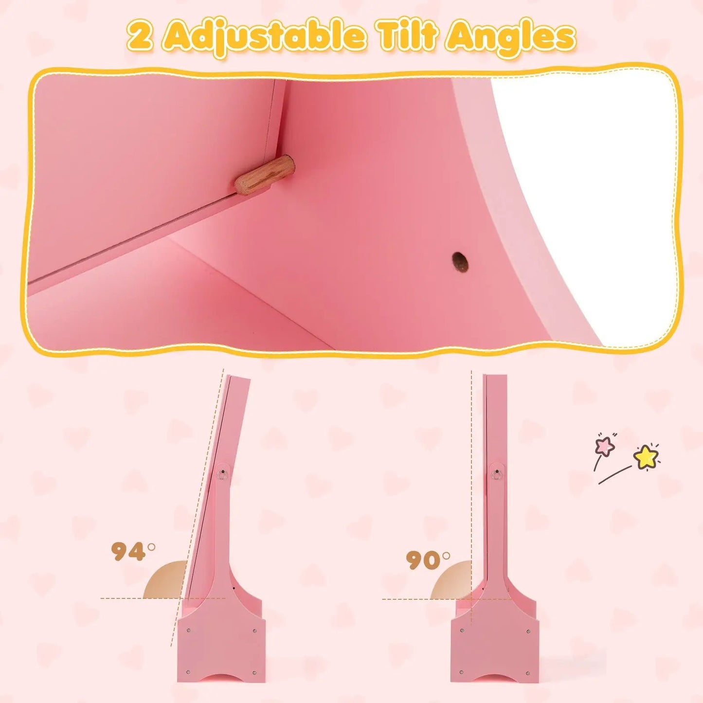 Kids Jewelry Armoire with Mirror and Storage pink freestanding DirectDeals armoire on Tampa Home & Garden Store