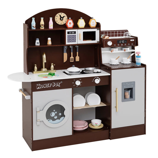 Kids Kitchen Set Wooden with Coffee Makers and Accessories - Tampa Home & Garden Store