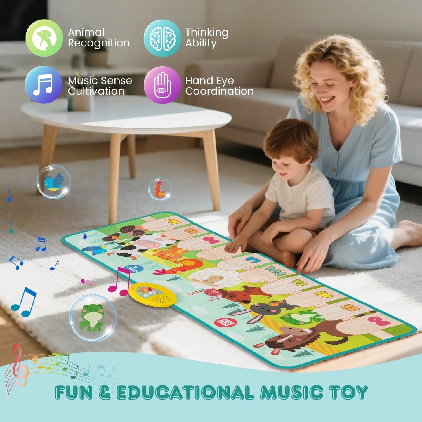 Kids Musical Mat Animal Farm Piano for indoor/outdoor play, colorful mat by DirectDeals on Tampa Home & Garden Store