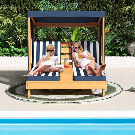 Kids Patio Lounge Chair with Cup Holders and Awning - Tampa Home & Garden Store