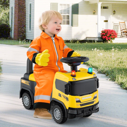 Kids Ride On Push Car Licensed SCANIA Truck Toy with Steering Wheel and Music - Tampa Home & Garden Store