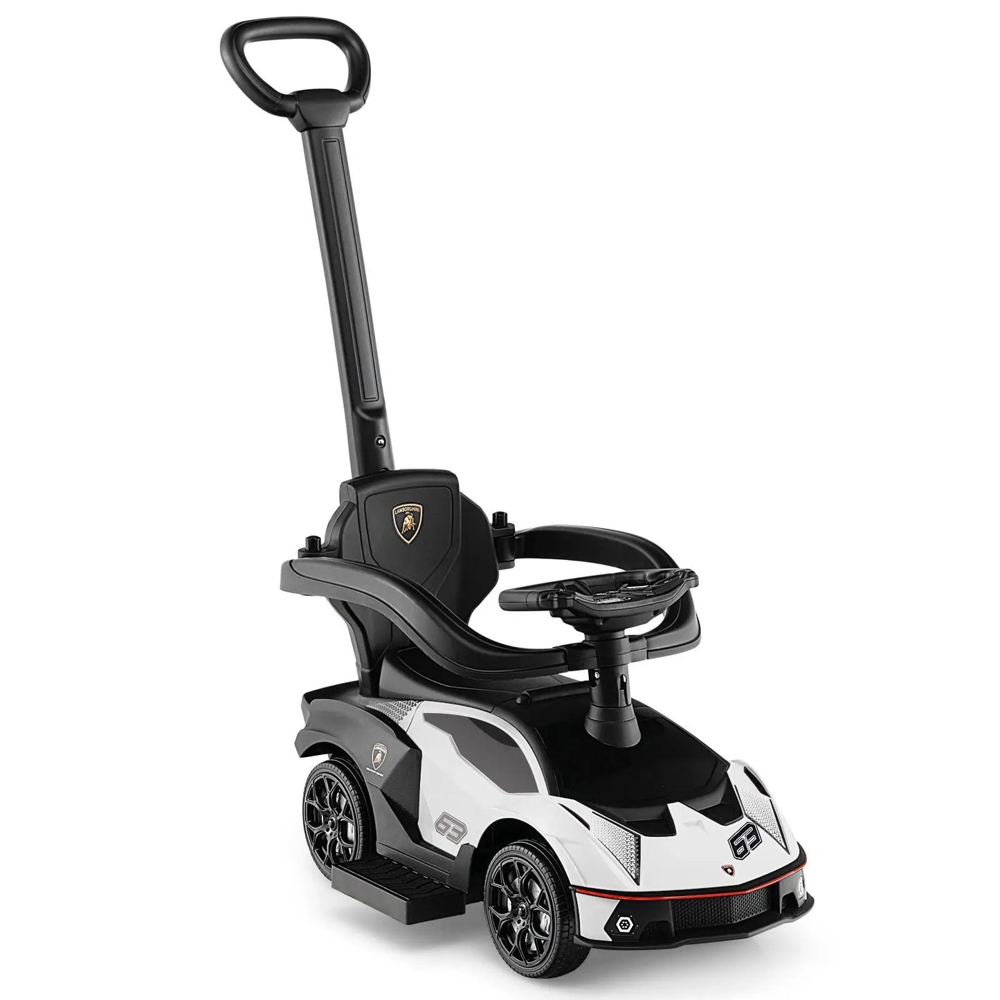 3-in-1 Licensed Lamborghini Ride on Push Car with Handle Guardrail-Green - Tampa Home & Garden Store