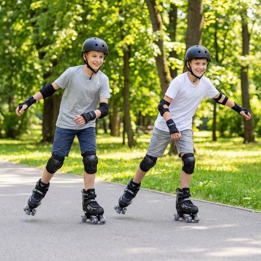 Kids Adjustable Quad Skates with Light Up Wheels, black with gray accents DirectDeals on Tampa Home & Garden Store