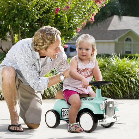 Kids Sit to Stand Vehicle with Working Steering Wheel and Under Seat Storage-Green - Tampa Home & Garden Store