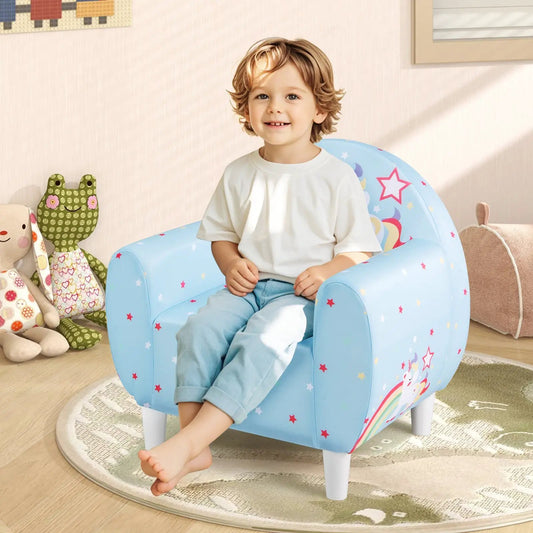 Kids sofa in light blue breathable spandex with high-density sponge, DirectDeals play sofa on Tampa Home & Garden Store