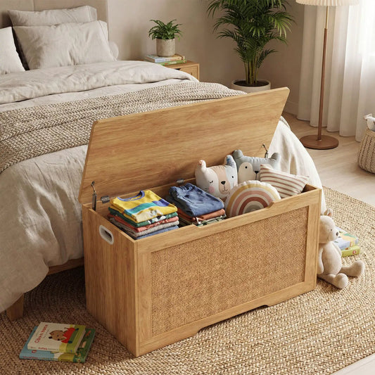 Kids Storage Bench Toy Box Flip Top with Handles