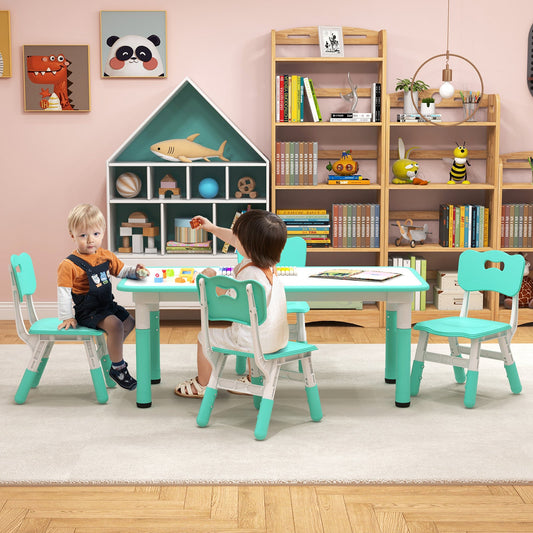 Kids Table and Chairs Set for 4 with Graffiti Desktop - Tampa Home & Garden Store