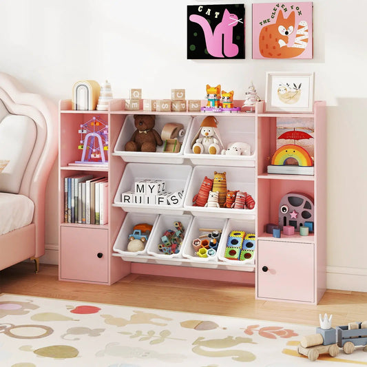 Kids Toy Storage and Bookshelf with Open Shelves pink unit DirectDeals on Tampa Home & Garden Store