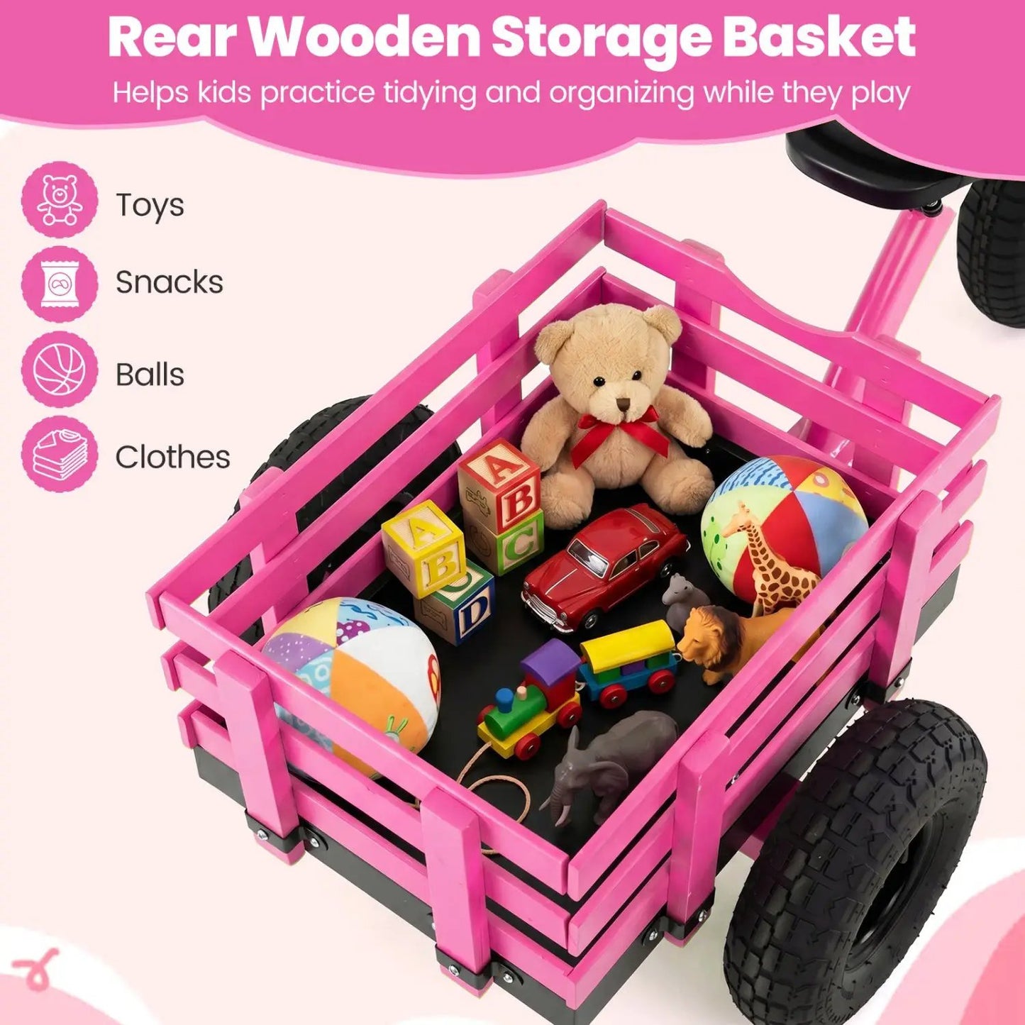 Kids Tricycle With 15-Inch Inflatable Rubber Tires