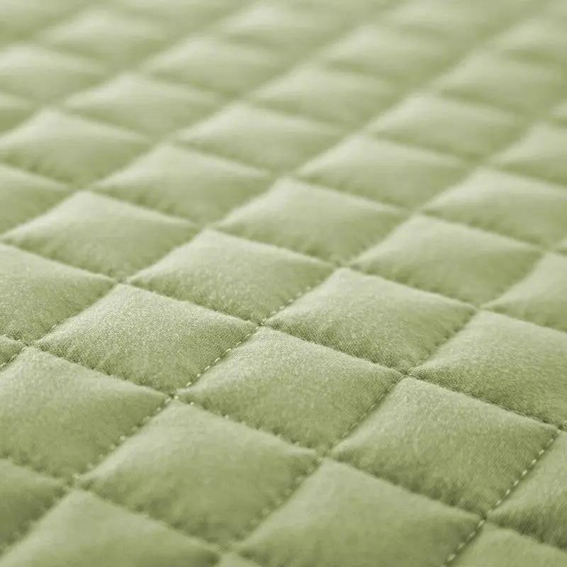 Cal King Sage Lightweight Microfiber Quilt Set with quilted square pattern in sage green on Tampa Home & Garden Store