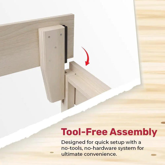 King Size Solid Wood Platform Bed Frame by HomePacific in wood with tool-free assembly on Tampa Home & Garden Store