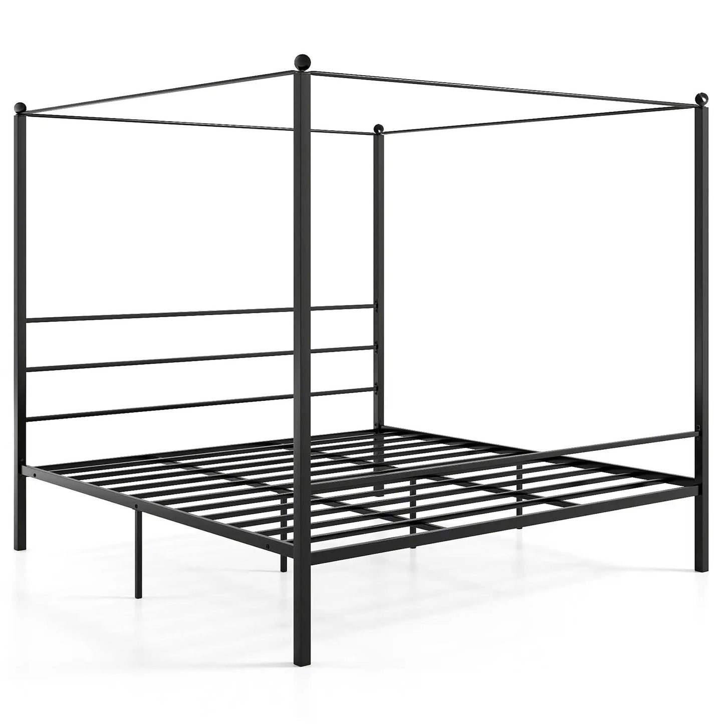 Twin/Full/Queen Size Metal Canopy Bed Frame with Slat Support-Twin Size - Tampa Home & Garden Store