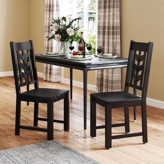 Kitchen Side Dining Chair Set of 2 with Rubber Wood Frame