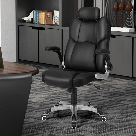 Kneading Massage Chair with Adjustable Headrest, black leather office seating on Tampa Home & Garden Store