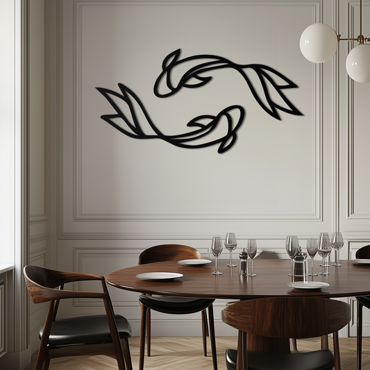 Koi Fish Metal Wall Art – Elegant Silhouette Design for Nature Lovers- KAF667 - Tampa Home & Garden Store