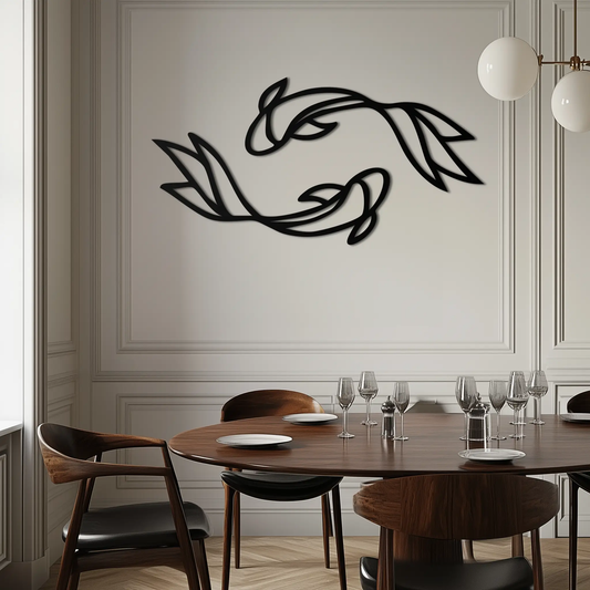 Koi Fish Metal Wall Art – Elegant Silhouette Design for Nature Lovers- KAF667 - Tampa Home & Garden Store