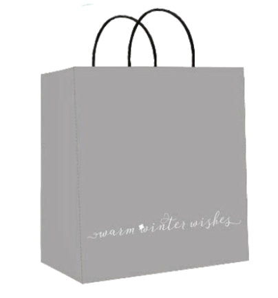 Kraft Jumbo Square Christmas Gift Bag - Warm Winter Wishes - Tampa Home & Garden Store