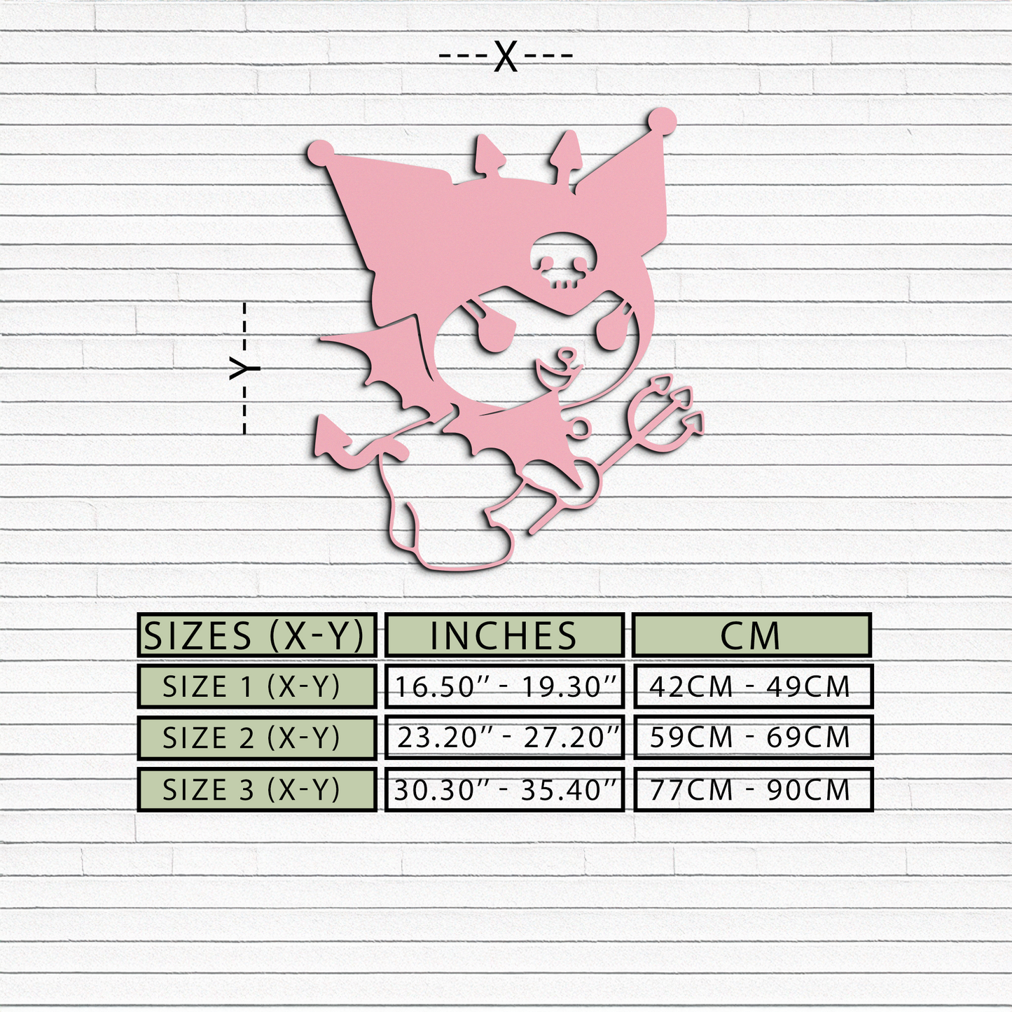 Kuromi Devil Girl Silhouette – Pink Metal Wall Art Home Decoration - KAFGP169 - Tampa Home & Garden Store