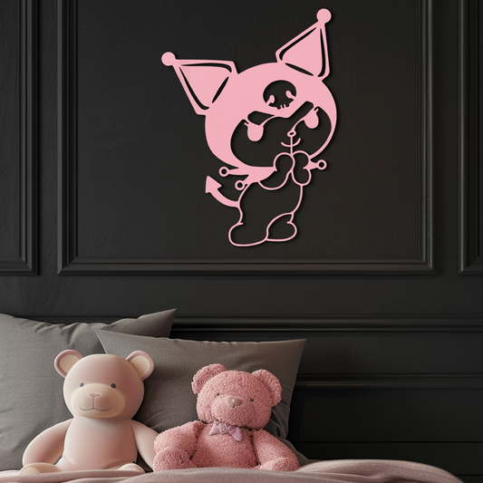 Kuromi Silhouette Metal Wall Art – Cute Gothic Character Design - KAFGP049 - Tampa Home & Garden Store